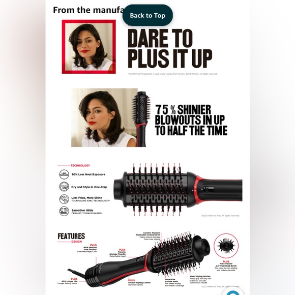 NEW REVLON ONE STEP VOLUMIZER PLUS-red - Picture 8 of 12